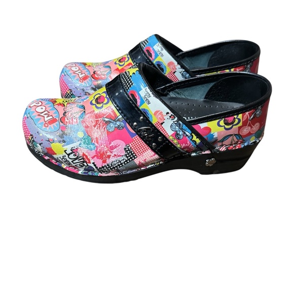 Sanita Shoes - Sanita Women’s Multicolor Graphic Clogs Size 37 Colorful